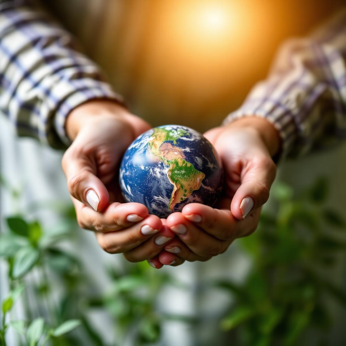 Earth held in hands